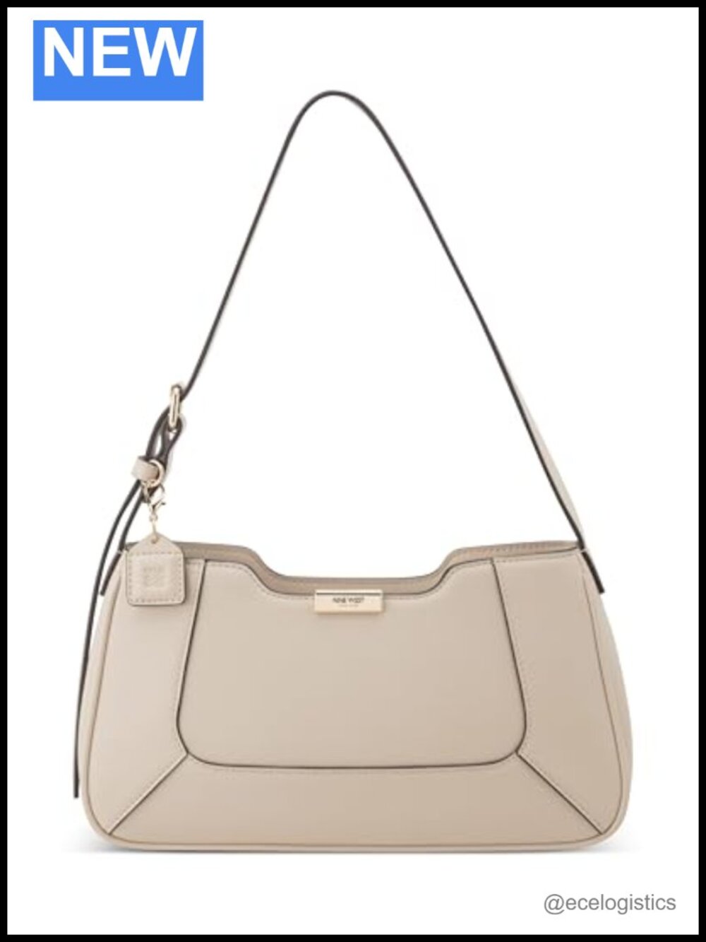 Nine West Marly Shoulder Bag Satchel Polyurethane Gold Hardware